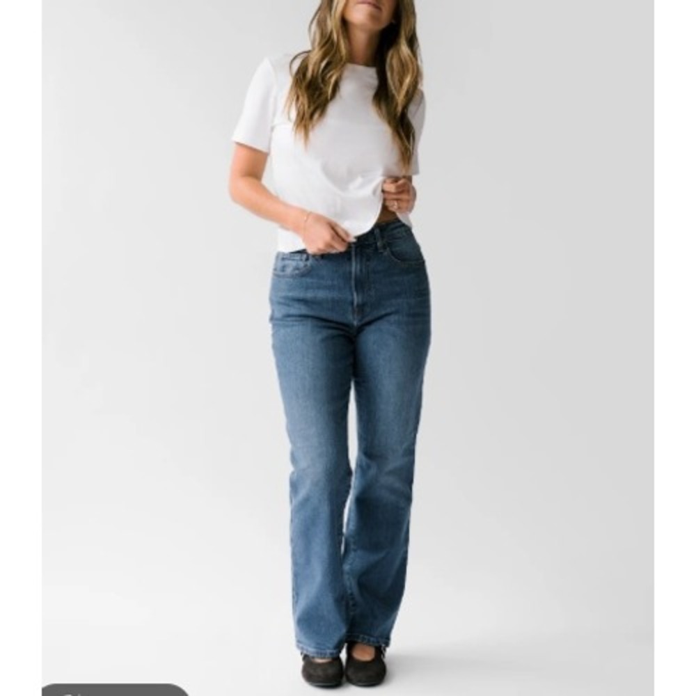 Nelle Atelier The Kate High Rise Straight Leg Blue Jeans Size 30